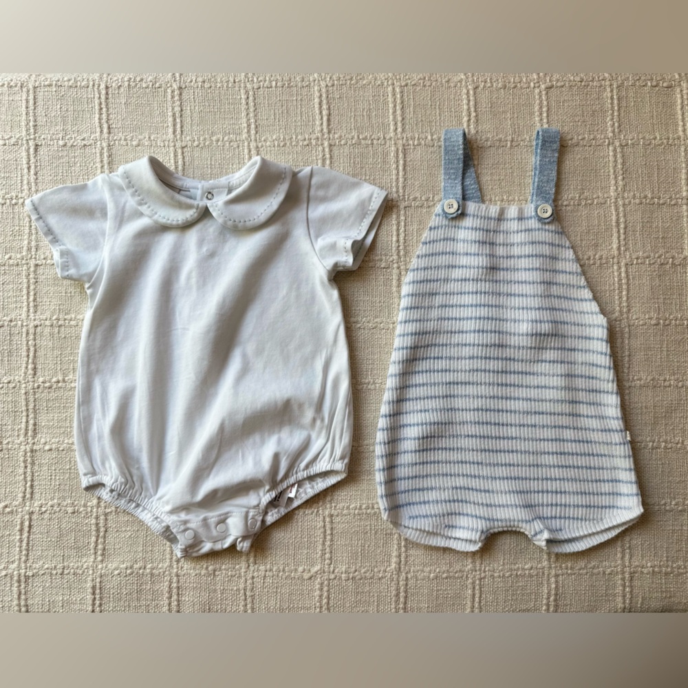 Paz Rodríguez matching set white and blue boy